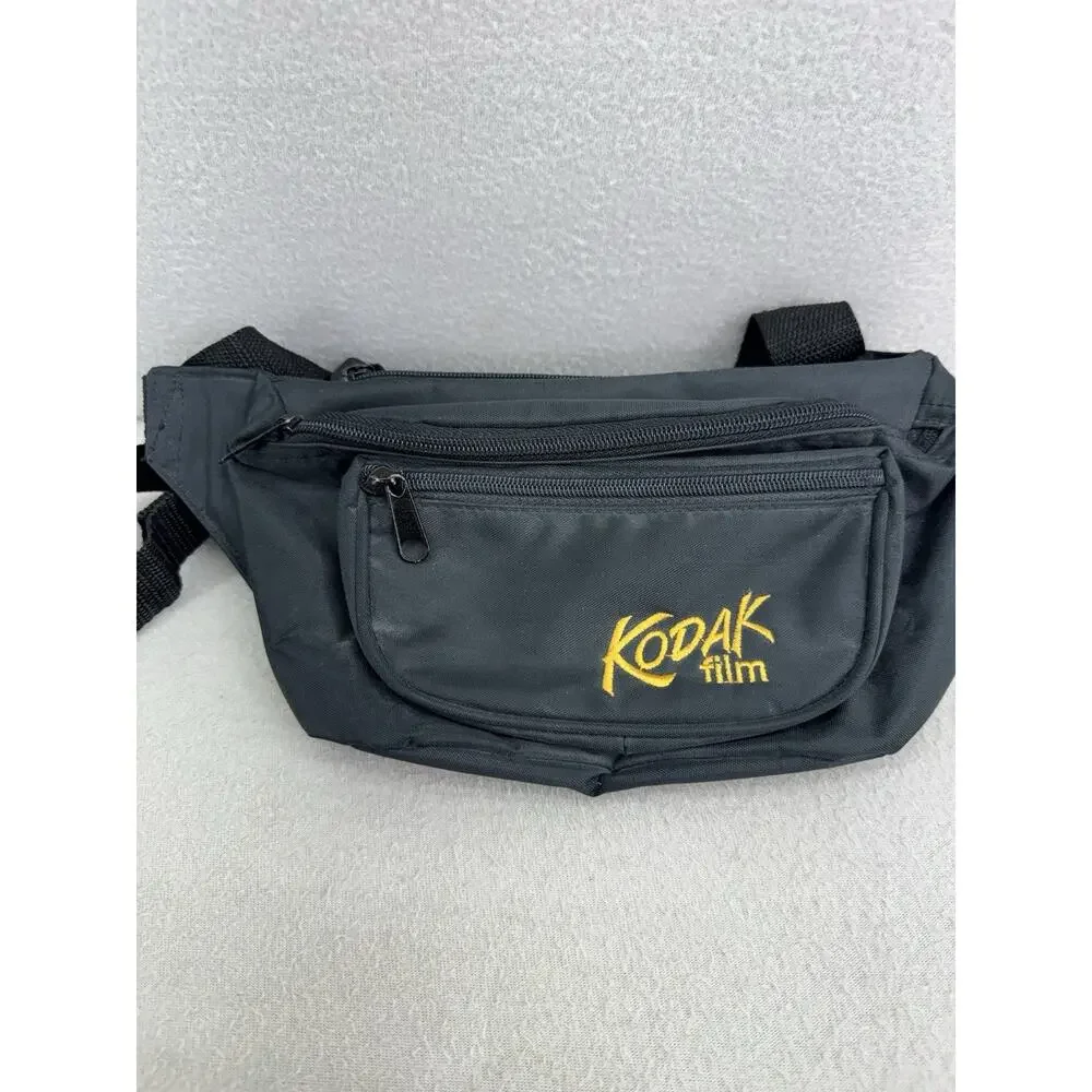 VTG Kodak Film Fanny Pack Digital Camera Bag Black Waist Travel Festival Pouch